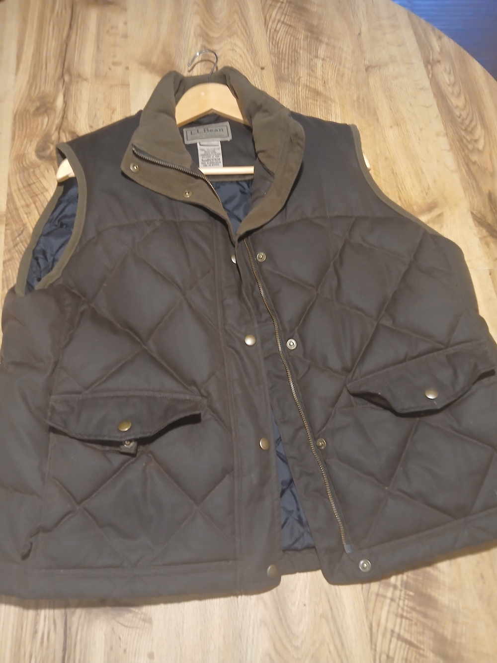 L.L. Bean Quilted Men's Vest in Brown